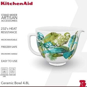 KitchenAid 5 Quart Tropical Ceramic Bowl Rare